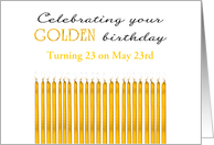 Golden Birthday Turning 23 on the 23rd Custom Month card
