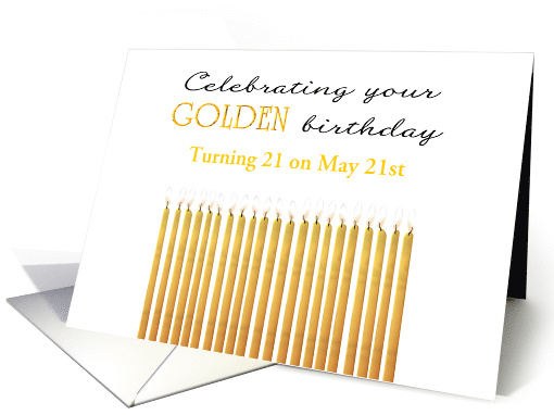 Golden Birthday Turning 21 on the 21st Custom Month card (1568482)