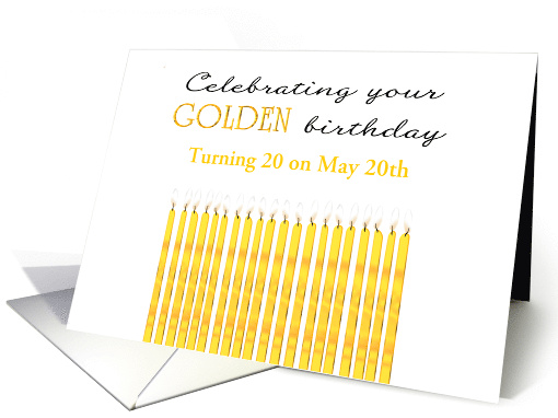 Golden Birthday Turning 20 on the 20th Custom Month card (1568484)