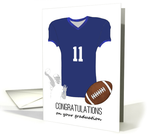 High School Graduate Custom Jersey Number Man Playing Football card