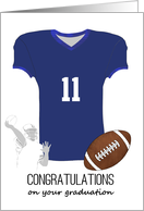 High School Graduate Custom Jersey Number Man Playing Football card