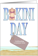 Celebrating a Summer Icon on Bikini Day Coastline card