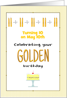 Golden Birthday Turning 10 on the 10th Custom Month card