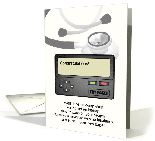 Completing Chief Residency Pager Reading Congratulations card