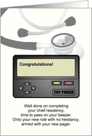 Completing Chief Residency Pager Reading Congratulations card