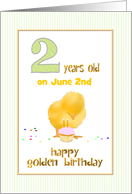 Golden Birthday 2 Years Old on the 2nd Custom Month card