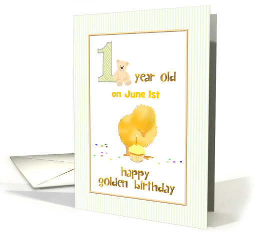 Golden Birthday 1 Year Old on the 1st Custom Month card (1570720)