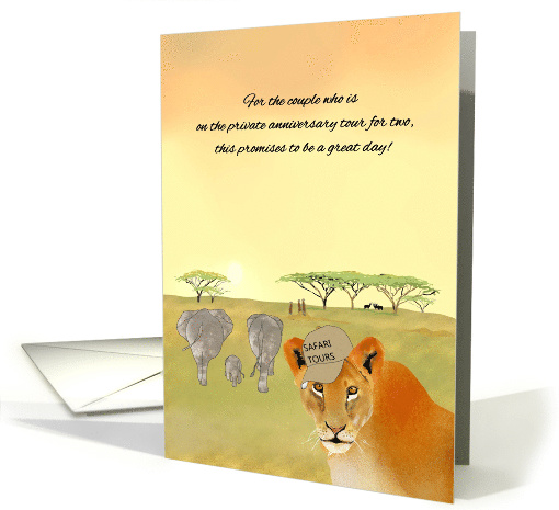 Wedding Anniversary African Safari Wildlife Tour Humor card (1570994)