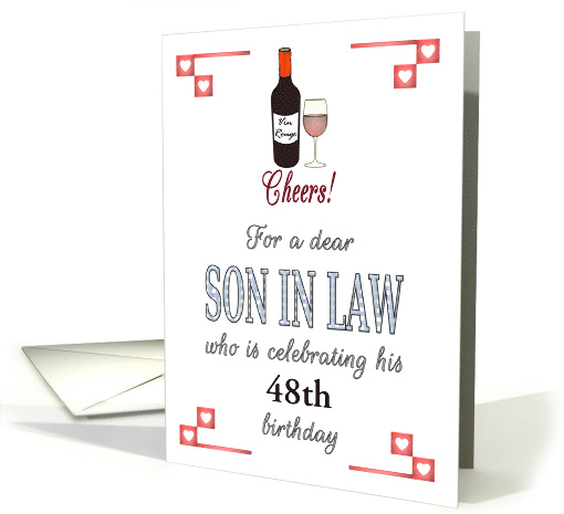 Custom Age Birthday for Son in Law Cheers Bottle of Red Wine card