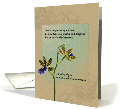 Thinking of You on Your Mom's 10th Anniversary Orchids card (1573192)