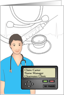 Custom Congratulations Female Nurse Promotion to Nurse Manager card
