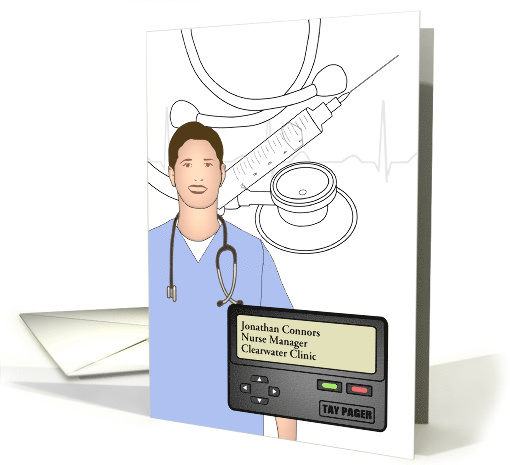 Custom Congratulations Male Nurse Promotion to Nurse Manager card