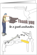 Thank You Contractor Contractor Laying Bricks Work Tools card