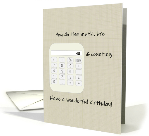 Birthday for Accountant Brother Custom Age on Calculator Screen card