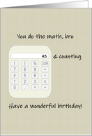 Birthday for Accountant Brother Custom Age on Calculator Screen card