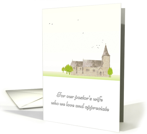 Encouragement for Pastor's Wife Flock of Birds Flying over Church card