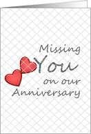 Red Heart Behind Criss-Cross Missing Incarcerated Spouse Anniversary card