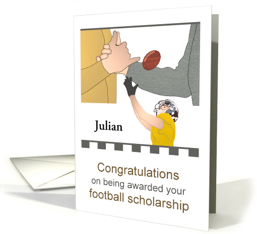 Awarded Football Scholarship Locking Hands Playing... (1578650)