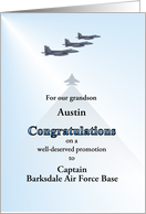 Grandson Promotion in Air Force Custom Name Rank and Base card
