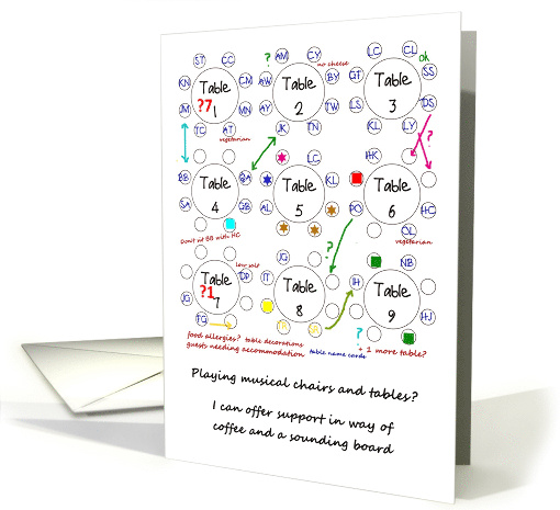 Encouragement for Wedding Planning Working On Seating Plan card