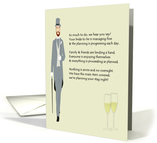 Encouraging Words for Groom on Planning Wedding Fun Poem card