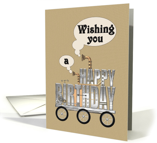 Steampunk Birthday Greeting on Wheels card (1580640)