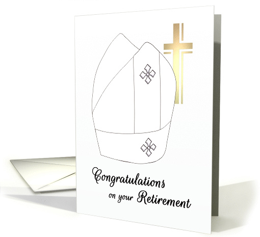 Archbishop's Retirement Representation of Mitre and Cross card