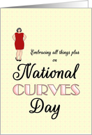 National Curves Day, Plus Size Lady Wearing Red Dress card