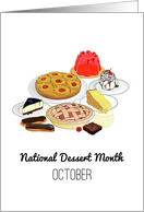 National Dessert Month, A Yummy Selection of Desserts card