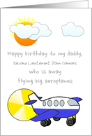 Birthday For Daddy In Air Force Toy Plane And Ball Sun Custom card