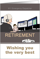911 Emergency Female Dispatcher Retirement Dispatch Team at Work card