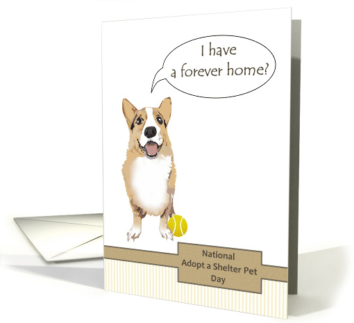 National Adopt a Shelter Pet Day Dog has New Forever Home card