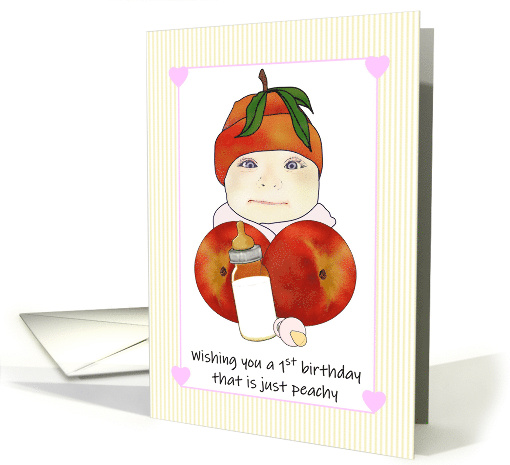 Little Girl's 1st Birthday Peaches Formula and Pacifier... (1583778)