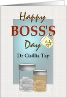 Boss’s Day for Psychiatrist No1 Doc Capsules in Bottles Custom card