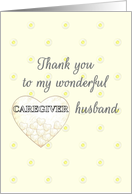 Thank You Caregiver Husband Heart in Soft Pink Wash card