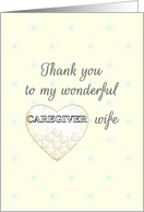 Thank You Caregiver Wife Heart in Soft Pink Wash card