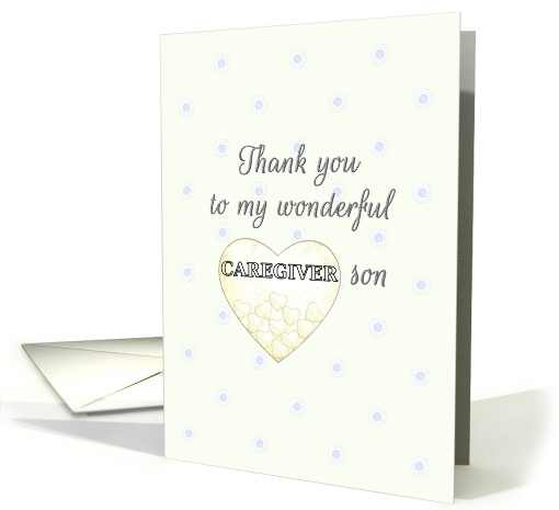Thank You Caregiver Son Heart in Soft Yellow Wash card (1586066)