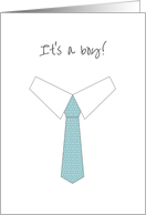 Congratulations New Baby Boy, Blue and White Dotted Tie and Collar card