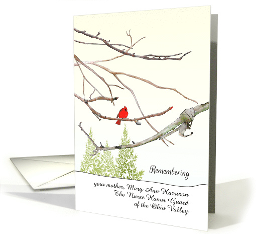 Remembering Colleagues Nurse Honor Guard Red Cardinal Custom card