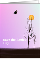 Save the Eagles Day Landscape Sketch with Eagle in Flight card