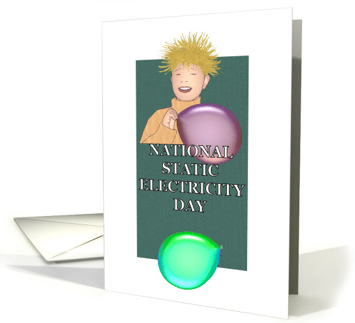 National Static Electricity Day Kid with Balloon and Hair... (1587614)