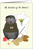 National Dress Up Your Pet Day Pet Rat Dressed Up for Dinner card