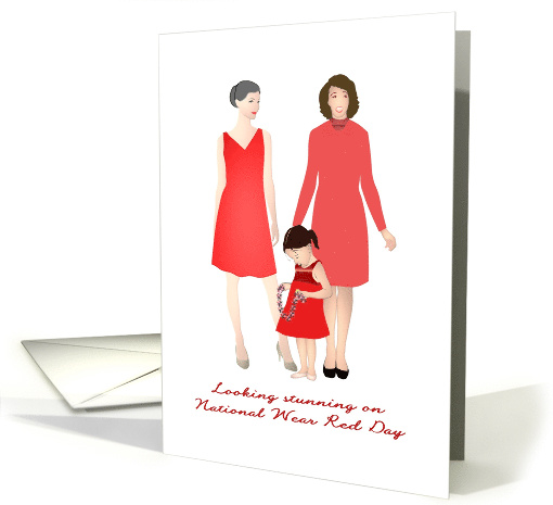 National Wear Red Day Three Generation of Ladies Stunning in Red card