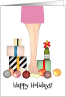 Happy Holidays for Hair Removal Technician, Smooth Legs card