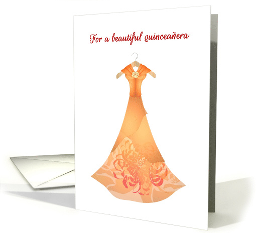 Congratulations Quinceanera Money Gift Enclosed Beautiful Gown card