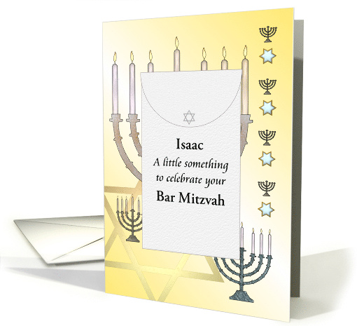 Bar Mitzvah Money Gift Enclosed Celebrating Bar Mitzvah Custom card