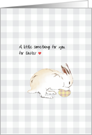 Money Gift Enclosed for Easter Cute Bunny and Egg on Checked Design card