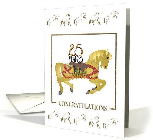 Co-Worker's 25th Work Anniversary, 25 Years in the Saddle, Horses card