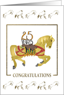 Co-Worker’s 25th Work Anniversary, 25 Years in the Saddle, Horses card