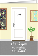 Thank You Landlord Custom Apartment Number on Door card